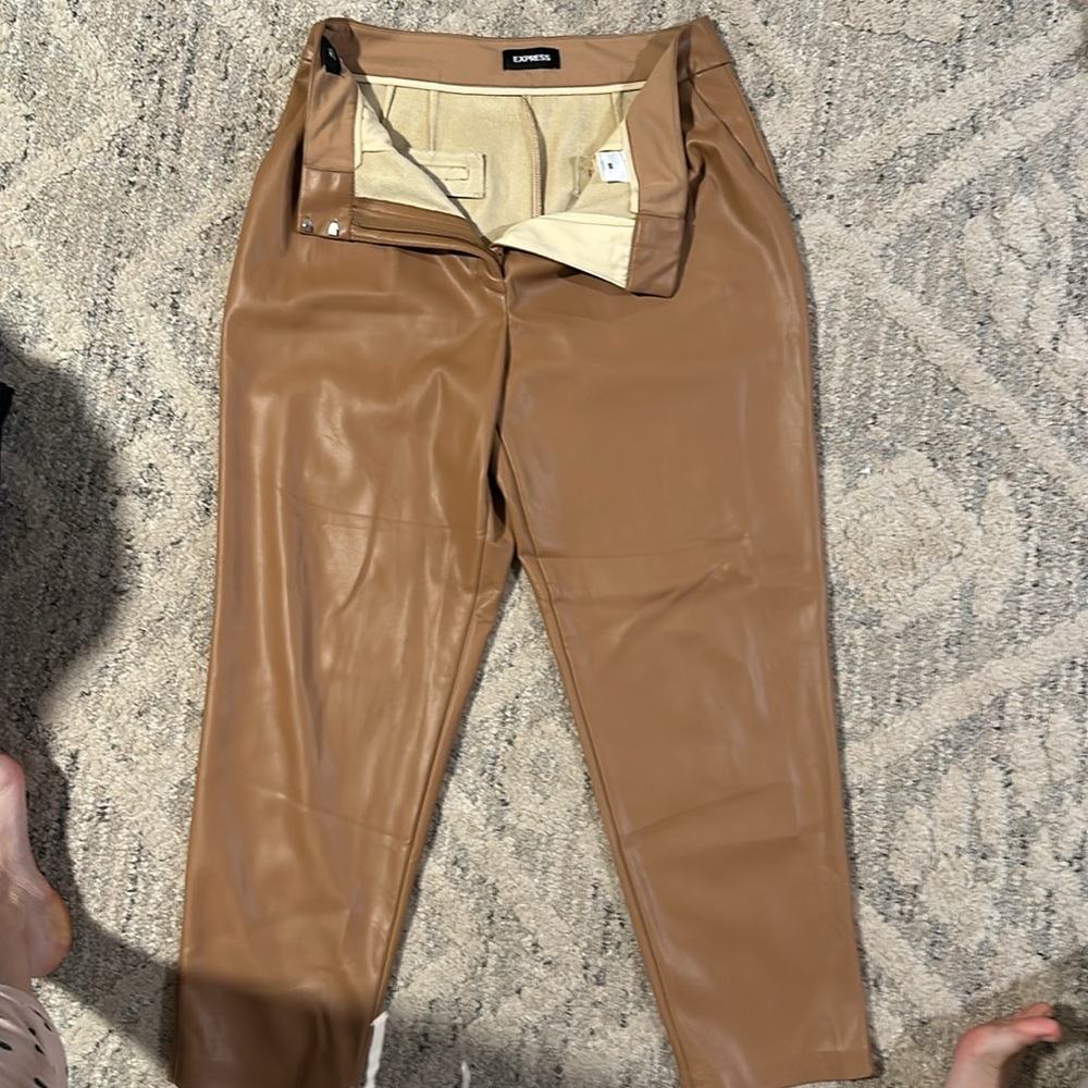 Express brown leather pants - Picture 4 of 5